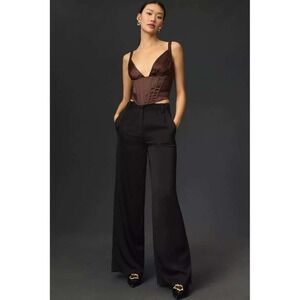 Porridge‎ Clothing Brown Satin Corset Crop Top M Dark Academia Regencycore
